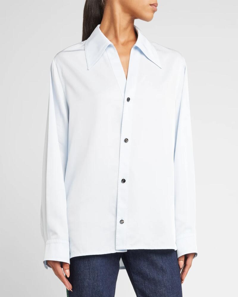 Bottega Veneta Fluid Viscose Twill Collared Shirt Cover