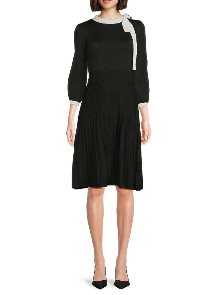 NANETTE nanette lepore Women's Sweater Bow Dress - Very Black Cover