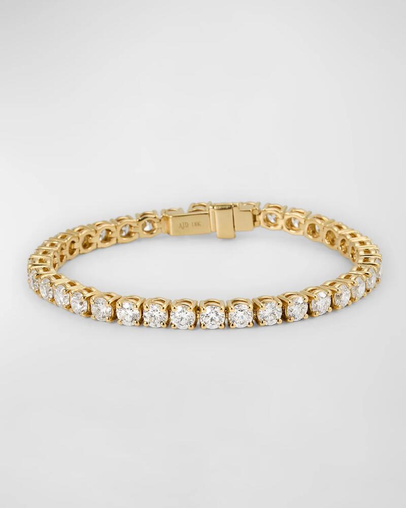 Neiman Marcus Diamonds 18K Yellow Gold Round GH/SI Diamond Tennis Bracelet, 14.04tcw, 7"L Cover