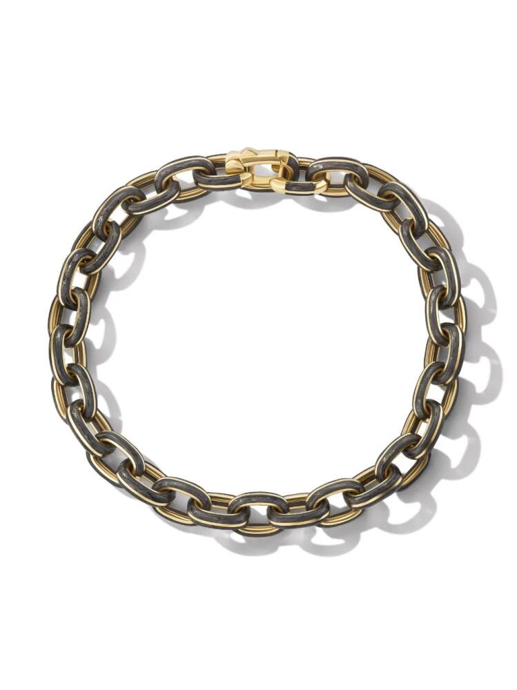 David Yurman 18kt yellow gold Forged Carbon link bracelet Cover