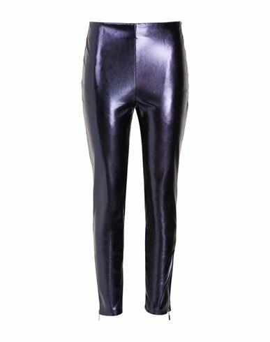 8 By Yoox Metallic Coated Slim Trousers Woman Pants Dark purple Polyester Cover