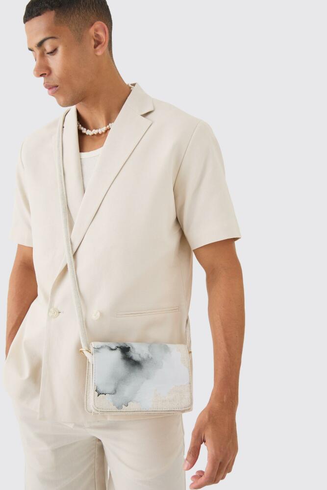 boohoo Mens Twill Shoulder Bag In Off White - Cream Cover