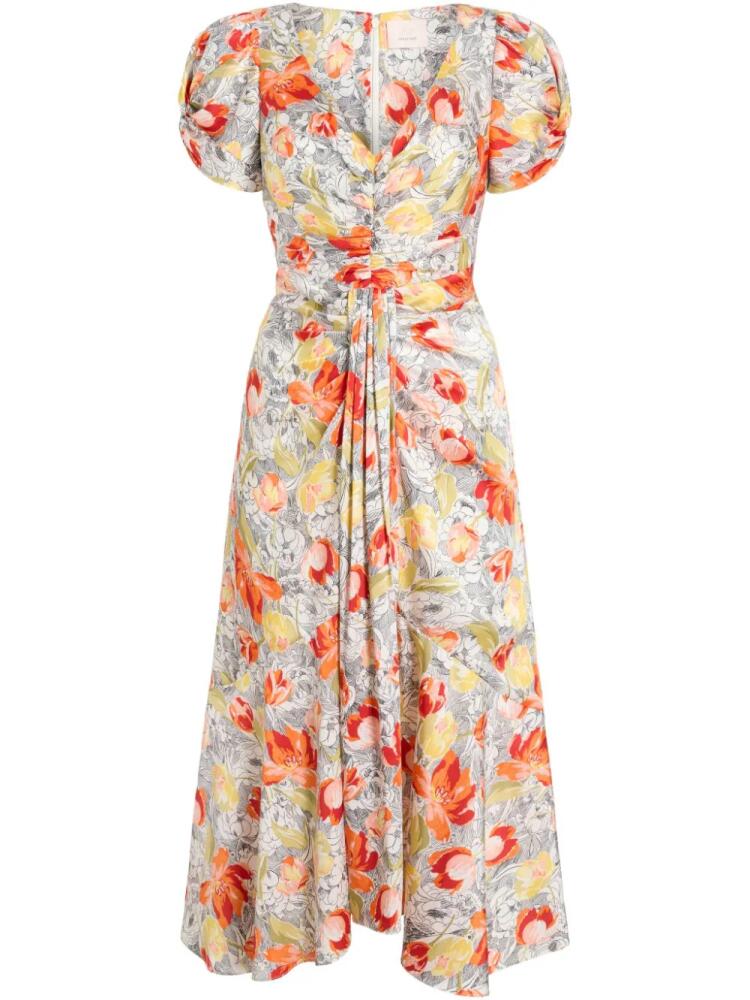 Cinq A Sept Walker floral-print midi dress - Neutrals Cover