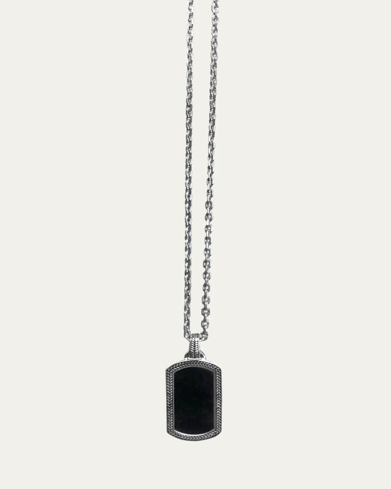 Jan Leslie Men's Onyx Dog Tag Necklace, 20" Cover