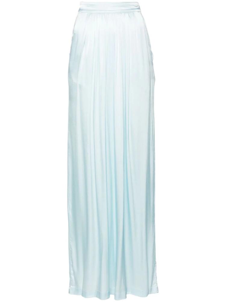 Amen wide-leg satin trousers - Blue Cover