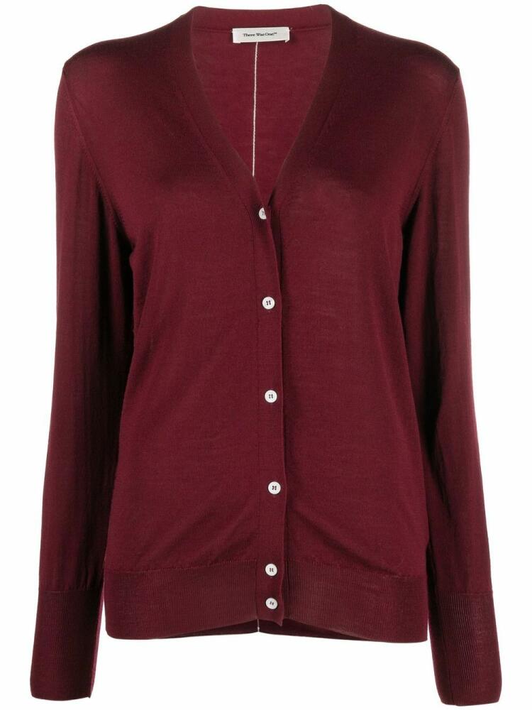 There Was One V-neck wool cardigan - Red Cover