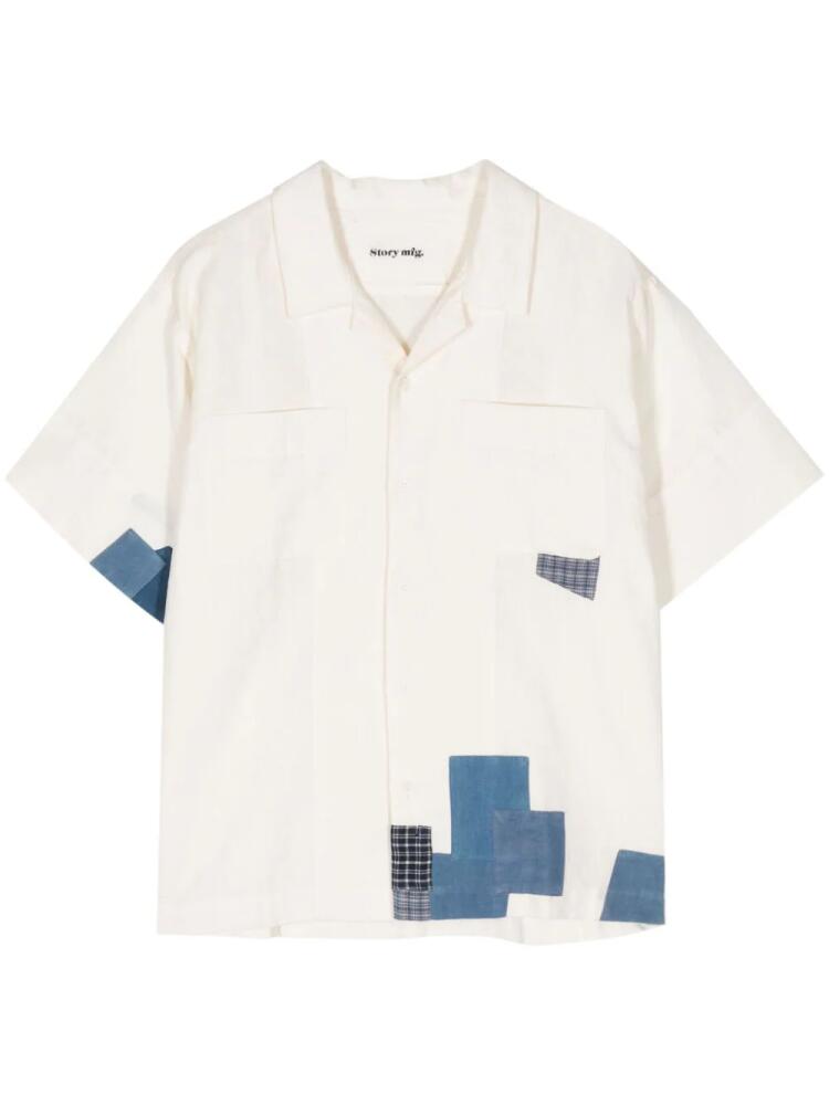 STORY mfg. PA appliqué-detail shirt - Neutrals Cover