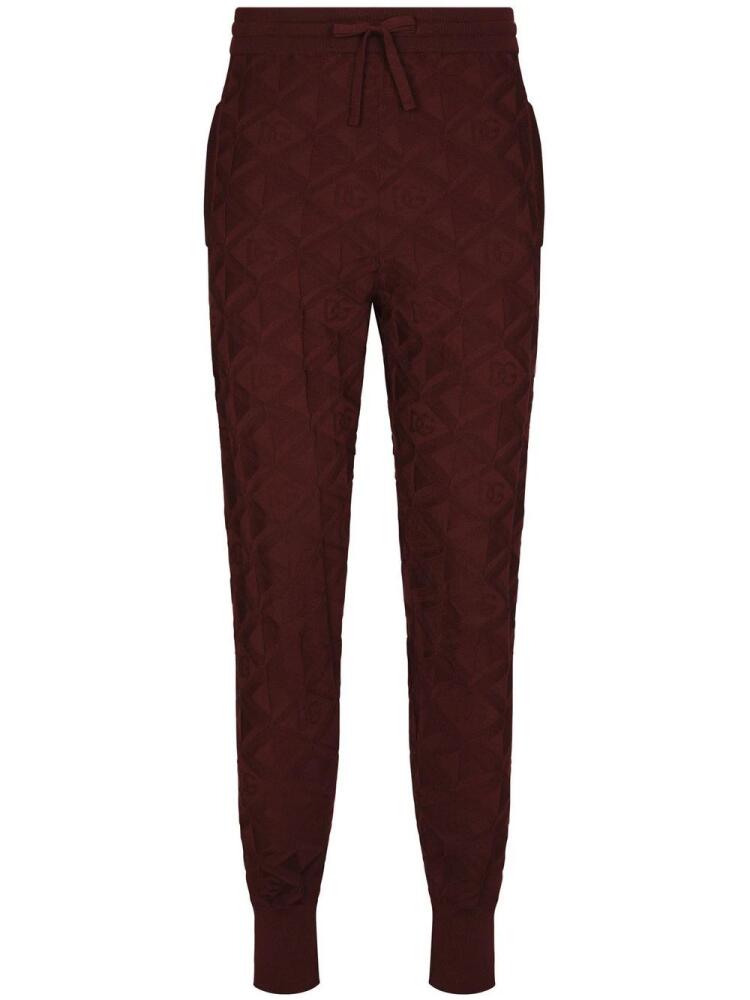 Dolce & Gabbana 3D-jacquard silk track pants - Red Cover