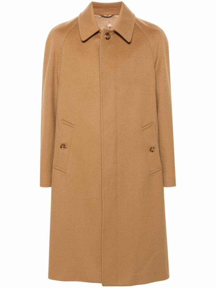 Lardini single-breasted virgin wool coat - Brown Cover