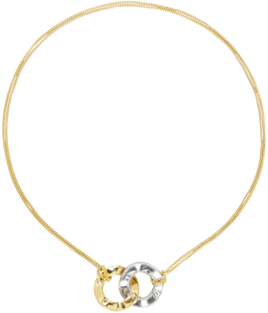 Bottega Veneta Gold & Silver Curve Necklace Cover