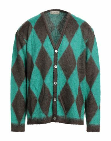 Paura Man Cardigan Emerald green Acrylic, Polyamide, Mohair wool Cover