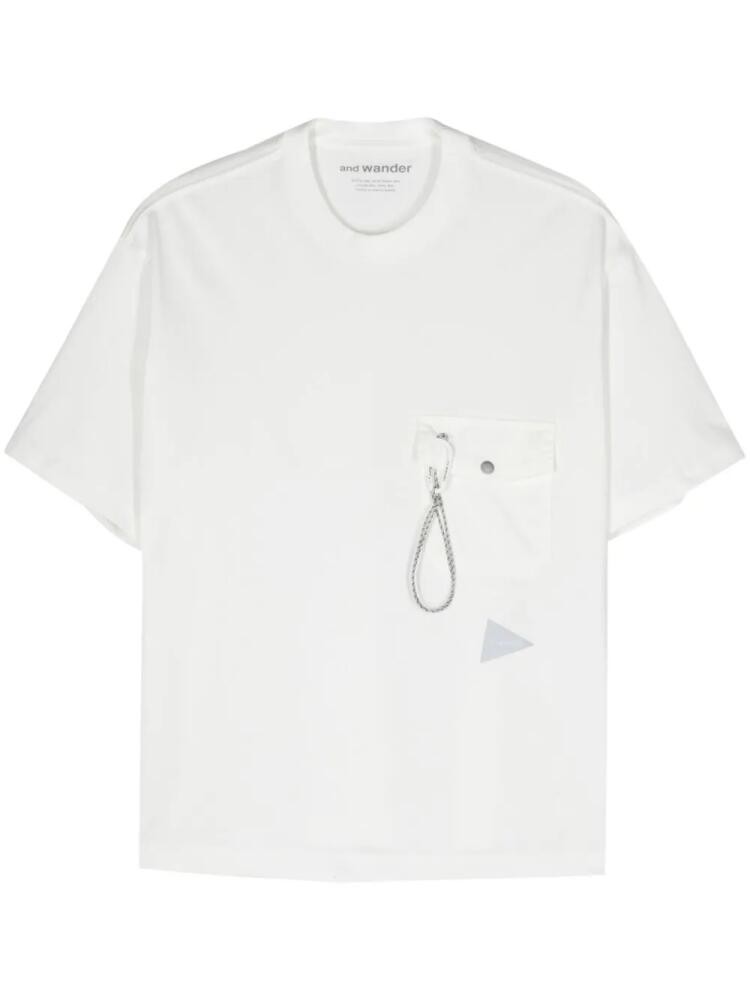 and Wander carabiner-detail jersey T-shirt - White Cover