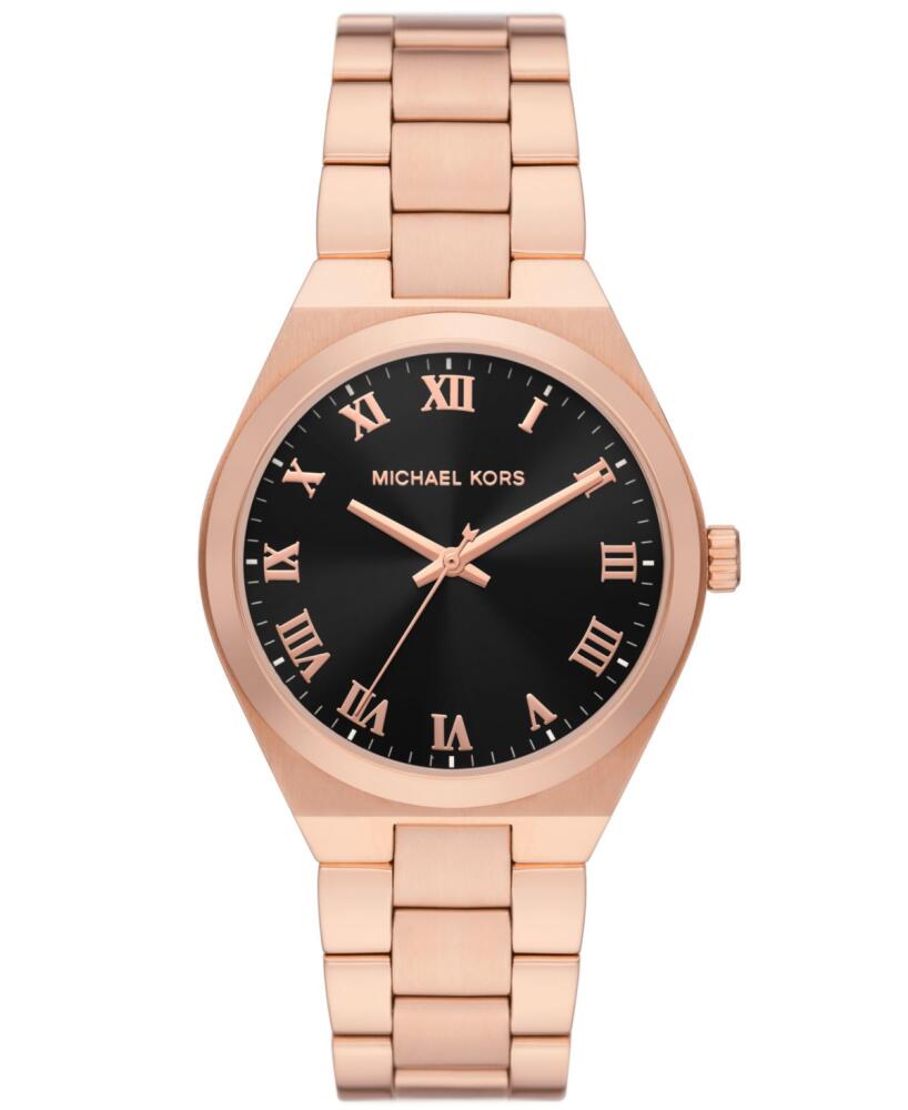 Michael Kors Women's Lennox Quartz Three-Hand Rose Gold-Tone Stainless Steel Watch 37mm - Rose Gold-Tone Cover