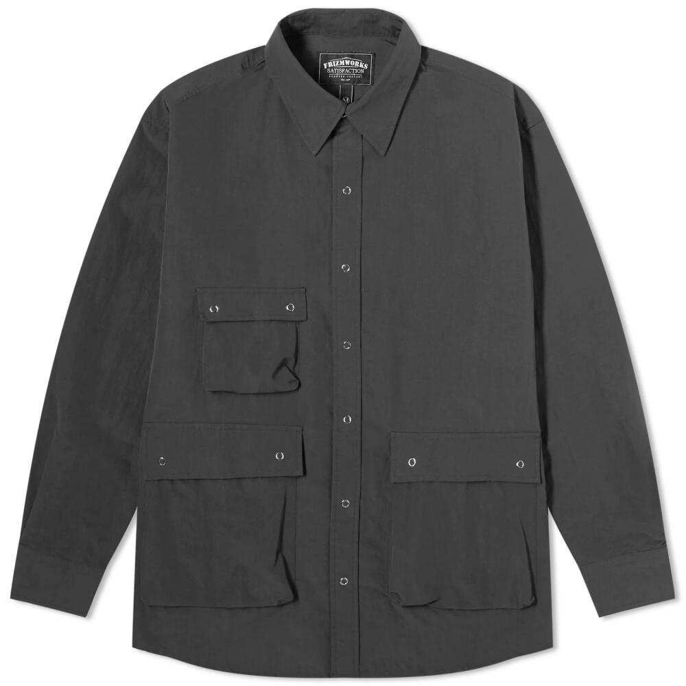 FrizmWORKS Men's 3 Pocket Nylon Shirt in Charcoal Cover