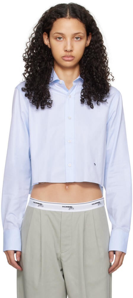 HommeGirls Blue Cropped Shirt Cover