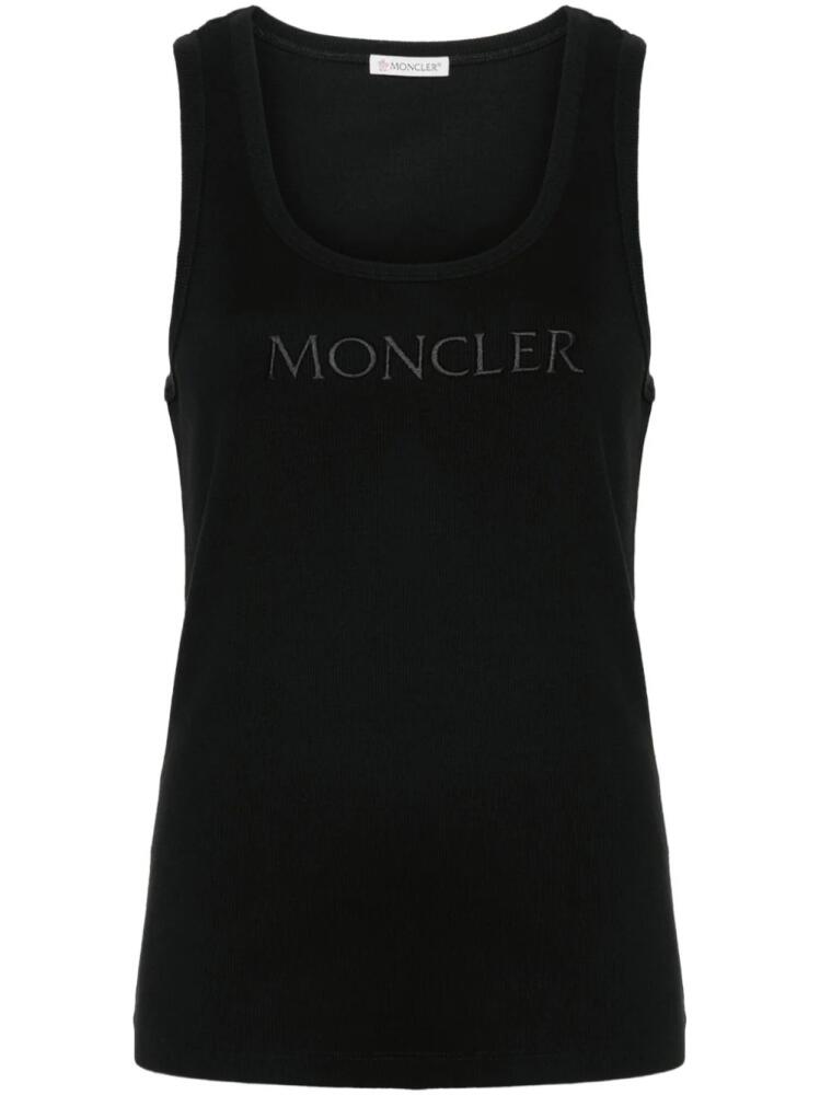 Moncler logo-embroidered tank top - Black Cover