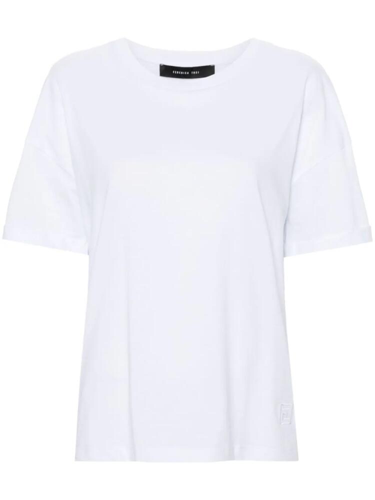 Federica Tosi logo-embroidered cotton T-shirt - White Cover