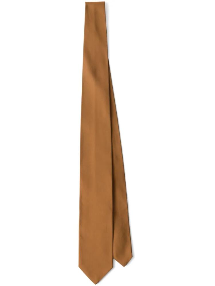 Prada pointed-tip silk tie - Brown Cover