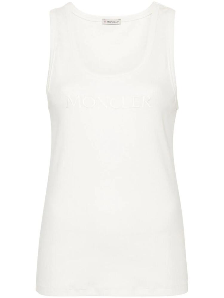 Moncler logo-embroidered tank top - Neutrals Cover