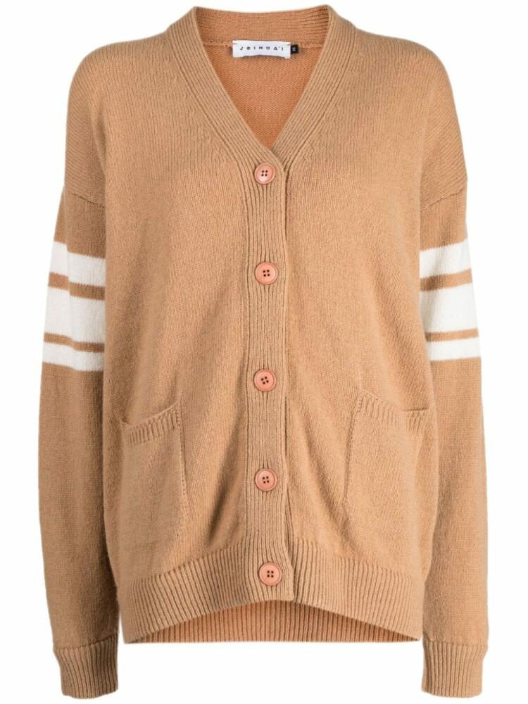 Joshua Sanders LA patterned intarsia-knit cardigan - Brown Cover