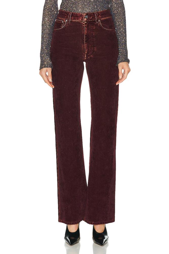 RABANNE Velvet Pants in Burgundy Cover