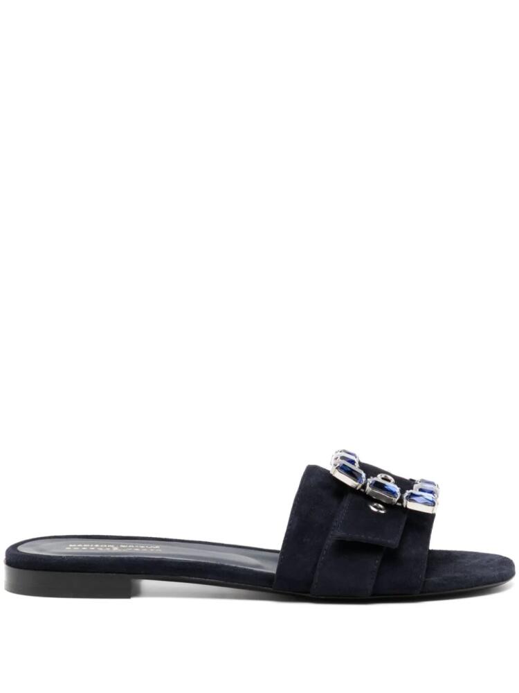 Madison.Maison Madison Maison Fade Jeweled Buckle Khaki Sandal - Blue Cover