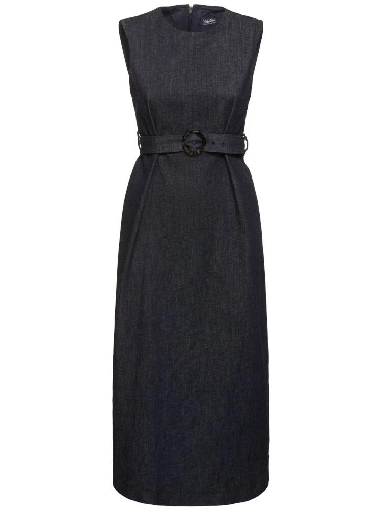 'S MAX MARA Lucilla Denim Sleeveless Midi Dress Cover