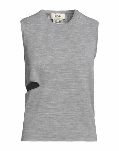 Fendi Woman Sweater Grey Wool, Polyamide, Polyurethane Cover