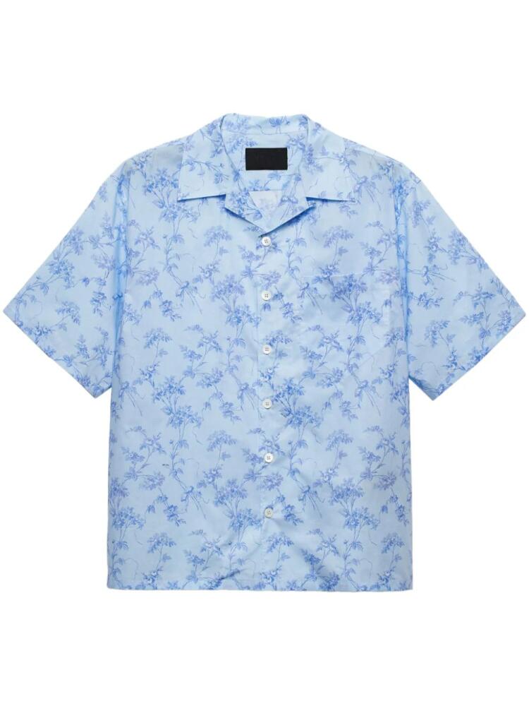 Prada floral print cotton shirt - Blue Cover