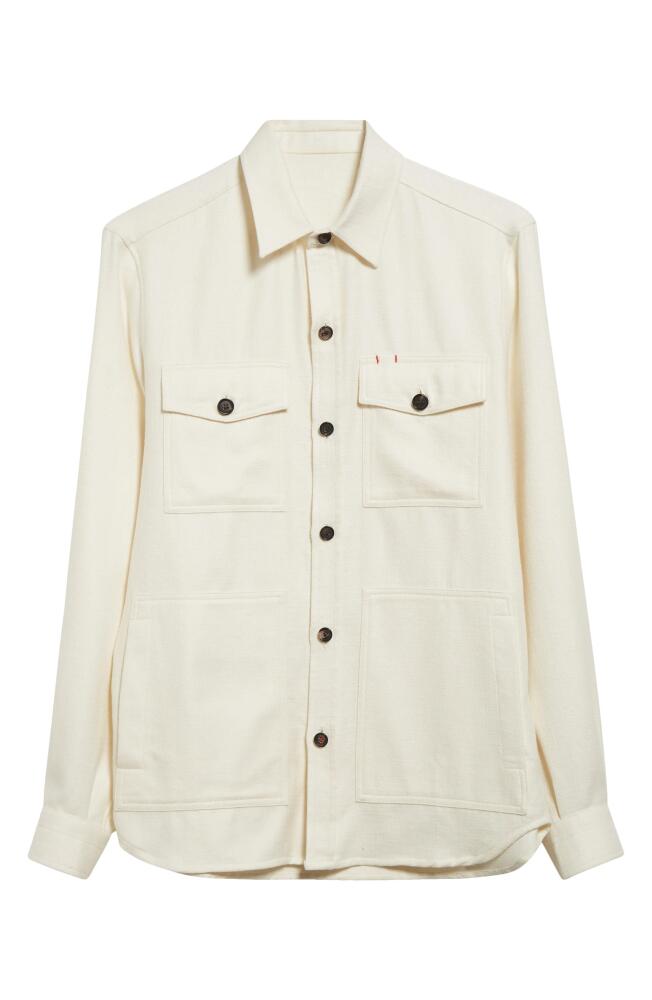 ISAIA The Button-Up Overshirt in Open White Cover