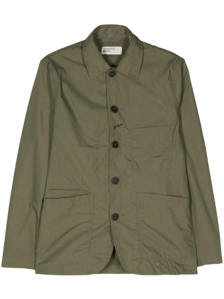 Universal Works Bakers lightweight shirt jacket - Green Cover