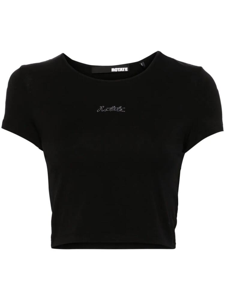 ROTATE BIRGER CHRISTENSEN logo-embroidered cropped T-shirt - Black Cover