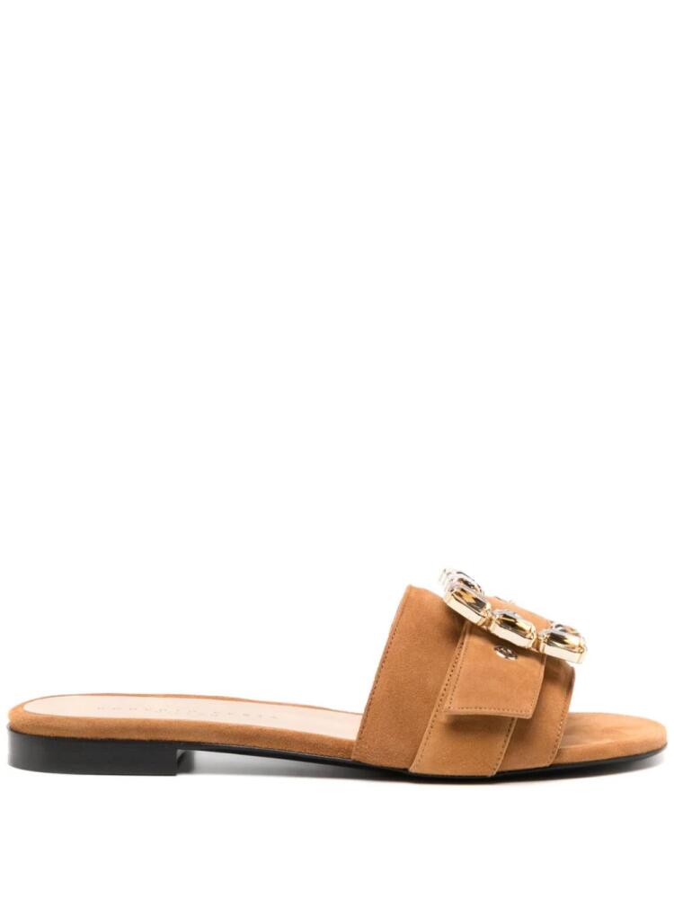 Madison.Maison Madison Maison Fade Jeweled Buckle Khaki Sandal - Brown Cover