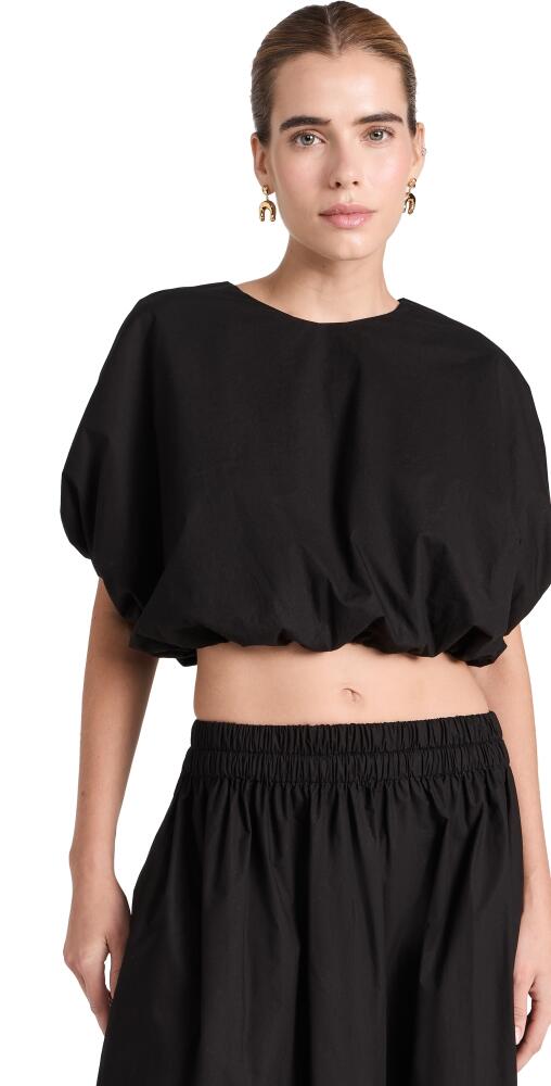 MIKOH Opihi Bubble Sleeve Crop Top Night Cover