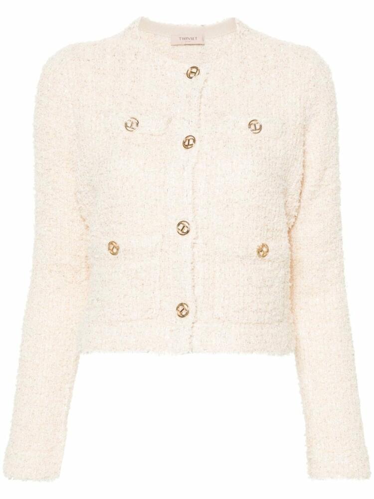 TWINSET bouclé knitted jacket - Neutrals Cover