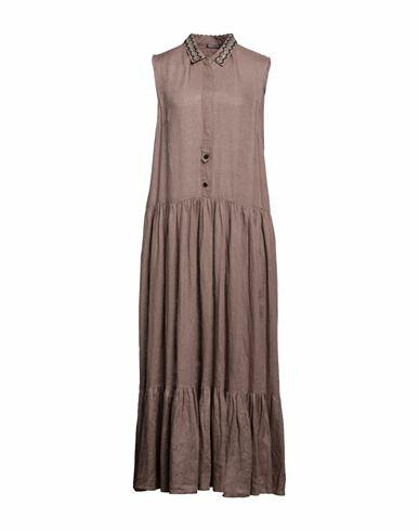 Malìparmi Woman Maxi dress Khaki Linen Cover