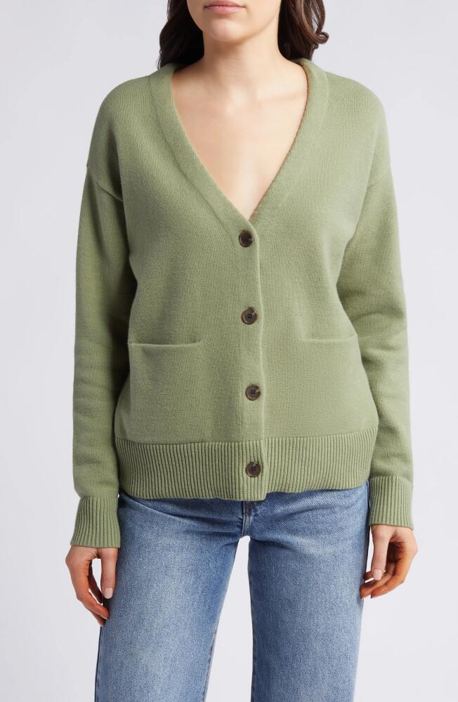 Treasure & Bond Cotton Blend Cardigan in Olive Acorn Cover