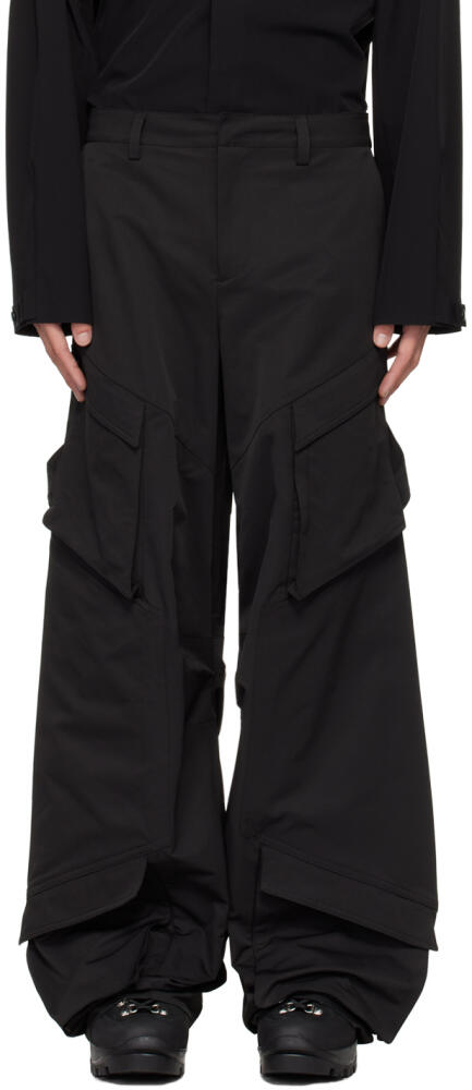 HELIOT EMIL Black Cellulae Cargo Pants Cover