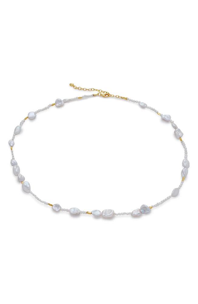 Monica Vinader Pearl Scatter Necklace in 18Ct Gold Vermeil /Pearl Cover