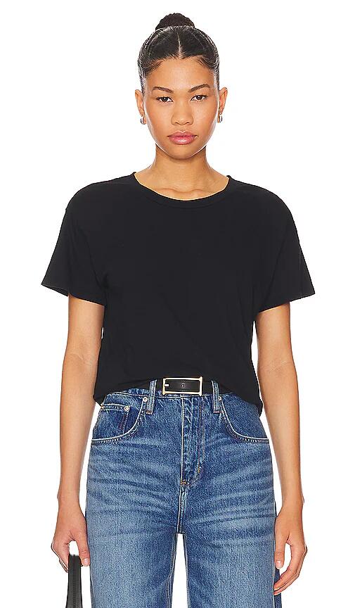 perfectwhitetee Cotton Boxy Crew Tee in Black Cover