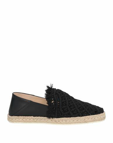 Tod's Woman Espadrilles Black Textile fibers, Leather Cover