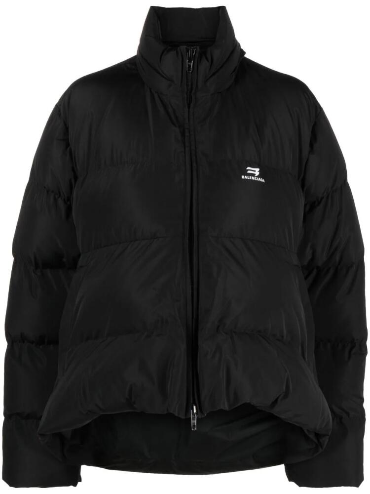 Balenciaga logo-print puffer jacket - Black Cover