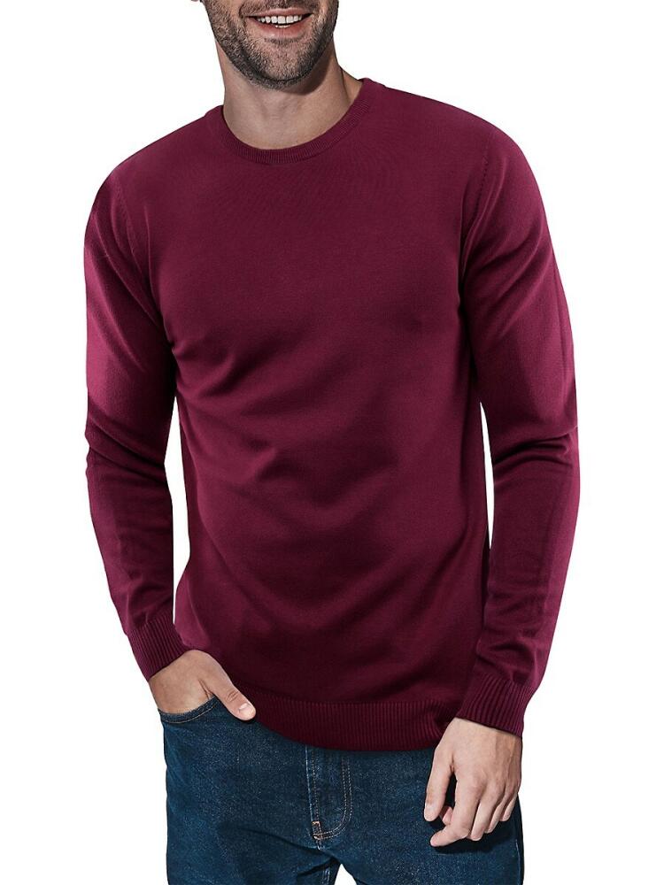 X Ray Men's Solid Crewneck Sweater - Plum Cover