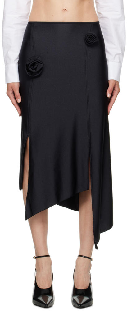 Coperni Black Flower Midi Skirt Cover