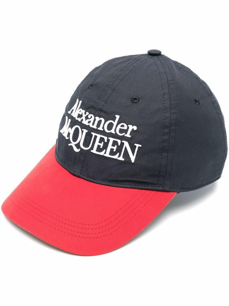 Alexander McQueen logo embroidered baseball cap - Blue Cover