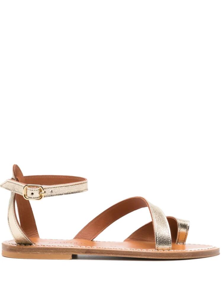 K. Jacques Anaelle metallic leather sandals - Gold Cover