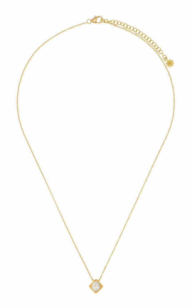 Amrapali - 18K Yellow Gold And Kundan Diamond Square Pendant Necklace - Gold - Gifts For Her Cover