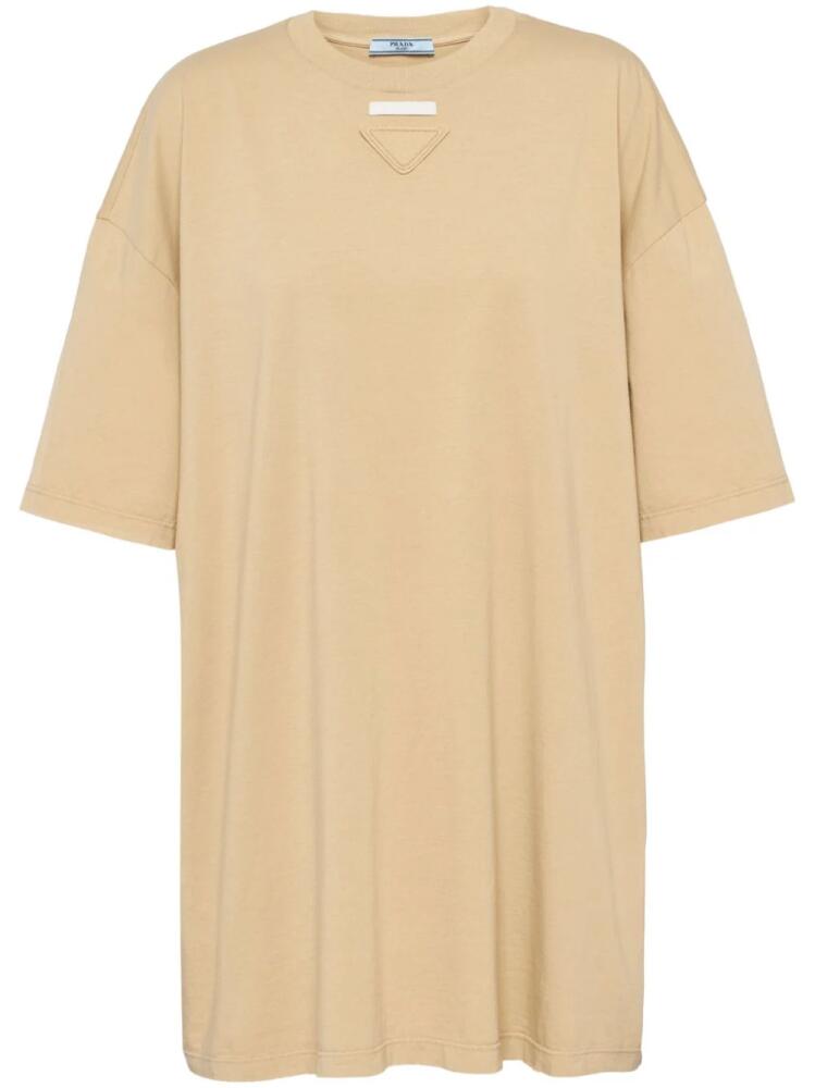 Prada triangle-logo cotton T-shirt - Neutrals Cover