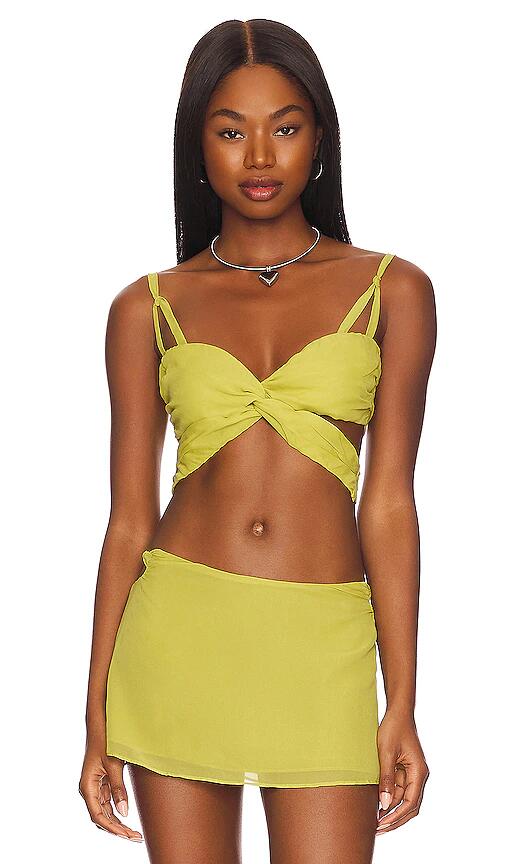 GUIZIO Twisted Butterfly Top in Green Cover