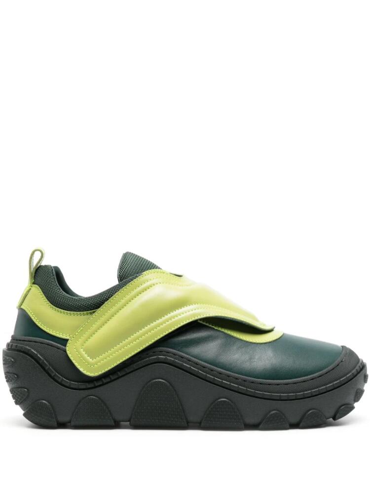 Kiko Kostadinov Tonkin laminated-leather chunky sneakers - Green Cover